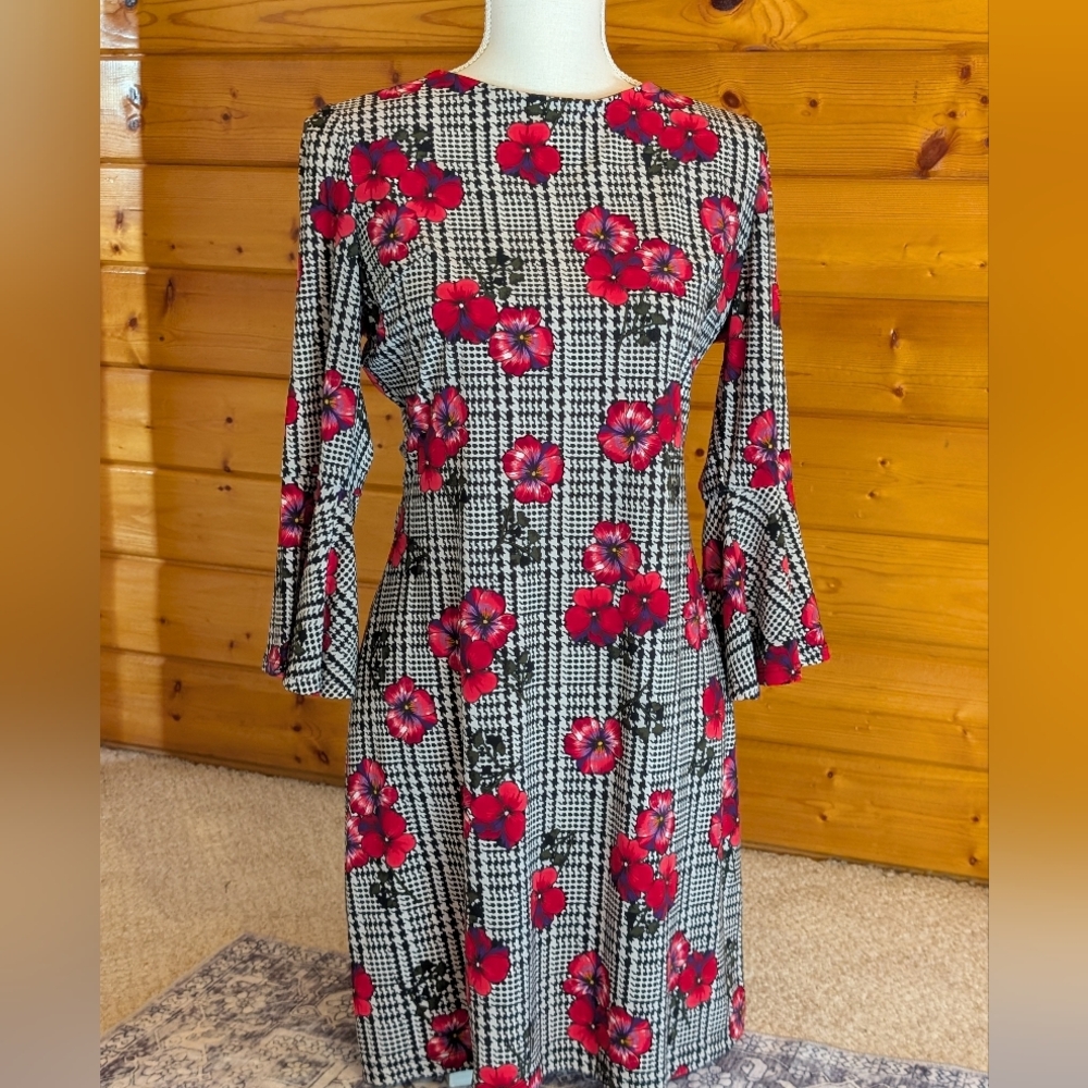 Tommy Hilfiger Red Floral Long Sleeve Dress